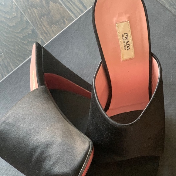 Prada Satin Peep Toed Mules EU 36 - Picture 2 of 10
